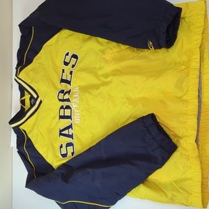 Buffalo Sabres Vintage V-Neck Pullover Jacket - Windbreaker Material Sz M